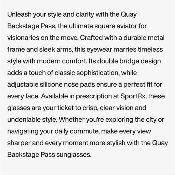 Quay Australia Backstage Pass Square Aviator Polorized Sunglasses - Picture 4 of 14